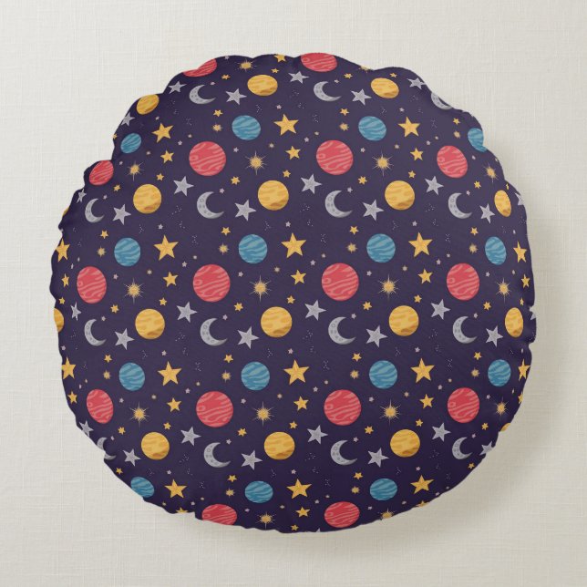 Galactic Sky Round Pillow (Front)