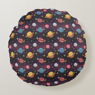 Galactic Sky Round Pillow