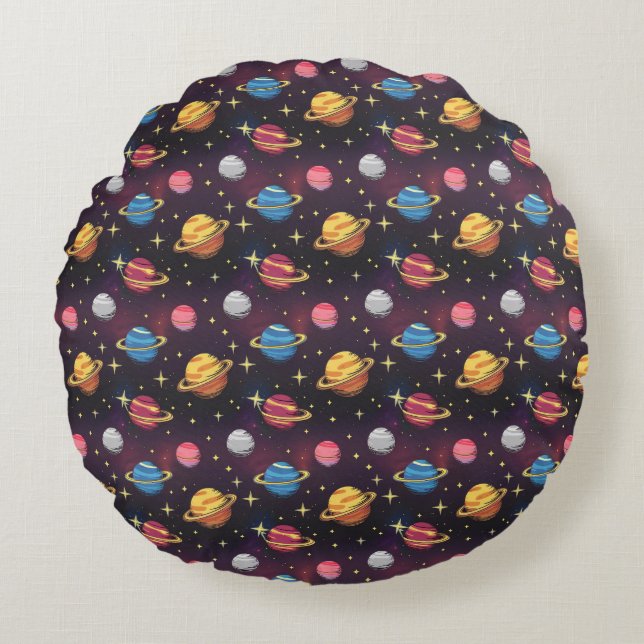 Galactic Sky Round Pillow (Front)