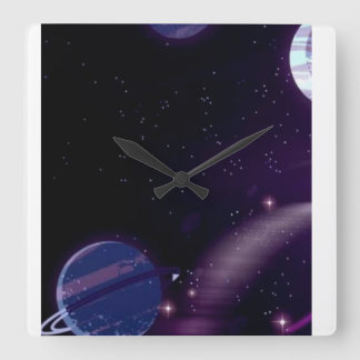 Galactic square wall clock