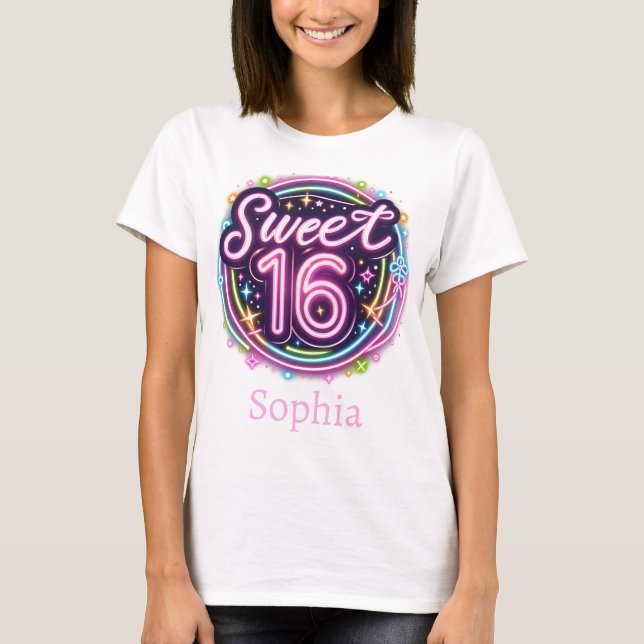 Galactic Sweet 16 - Customizable Birthday T-Shirt (Front)