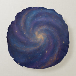Galactic Swirl Round Pillow