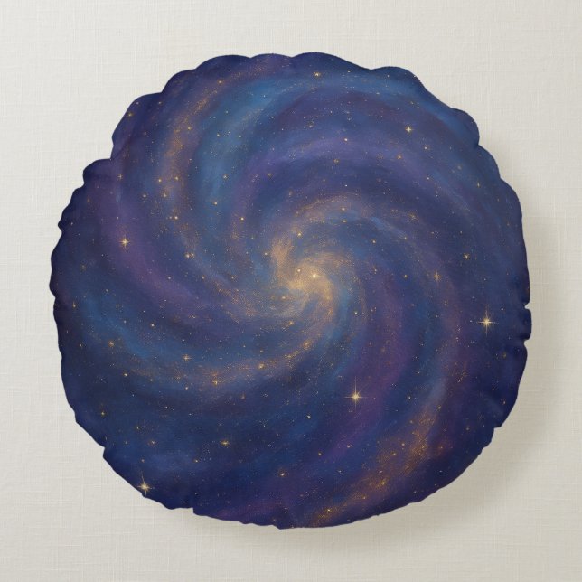 Galactic Swirl Round Pillow (Front)