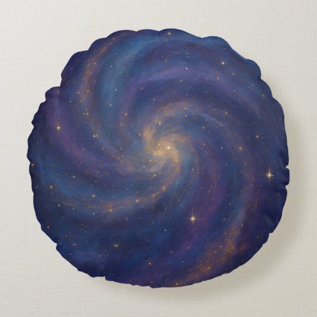 Galactic Swirl Round Pillow (Front)