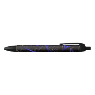 "Galactic Swirl: The Blue and Black Space Marble" Ink Pen