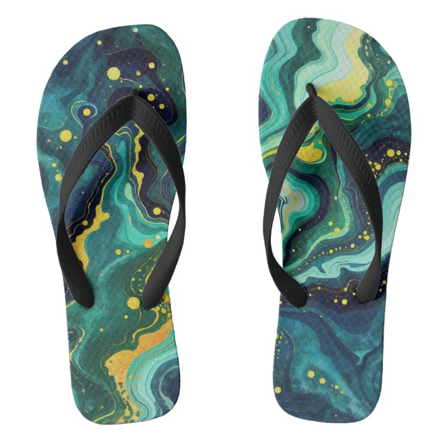 Galactic Swirls in Vivid Colours 2 Flip Flops (Footbed)
