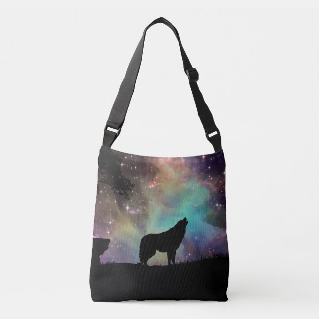 Galactic Wolf Crossbody Bag (Front)