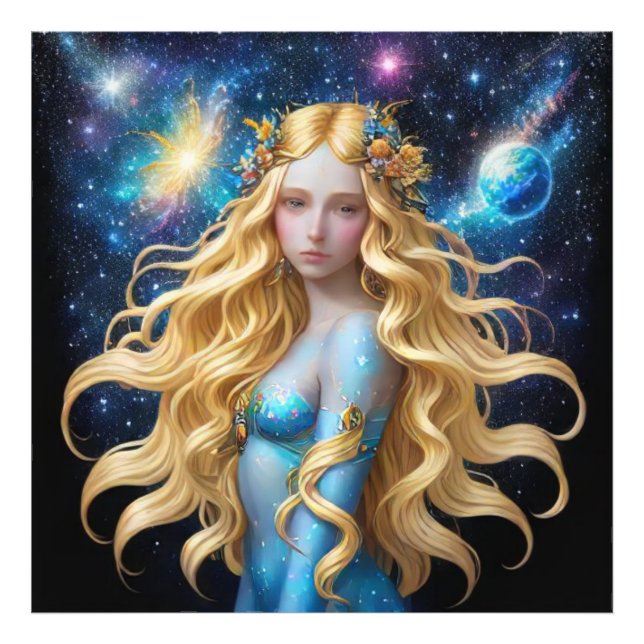 *~* Galactic Women Fantasy Cosmic Planets AP58 Photo Print (Front)