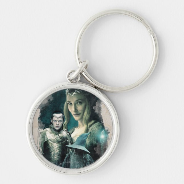 Galadriel, ELROND™, & Gandalf Graphic Keychain (Front)
