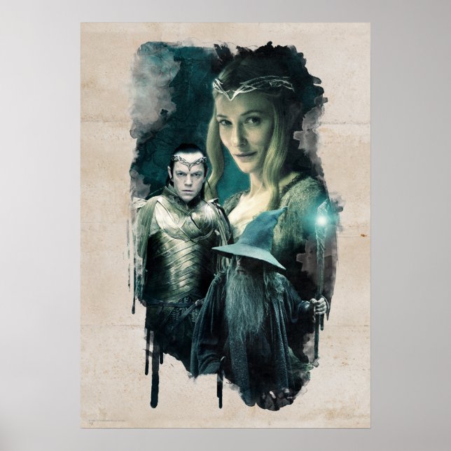 Galadriel, ELROND™, & Gandalf Graphic Poster (Front)