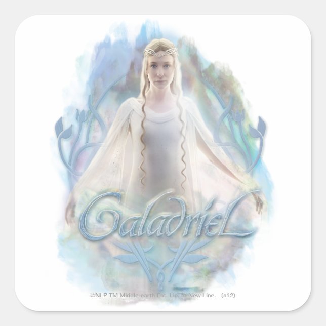 Galadriel With Name Square Sticker (Front)