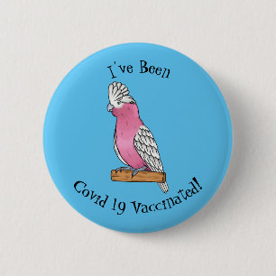 Galah bird cartoon illustration 2 inch round button