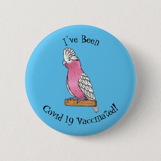 Galah bird cartoon illustration  2 inch round button (Front)