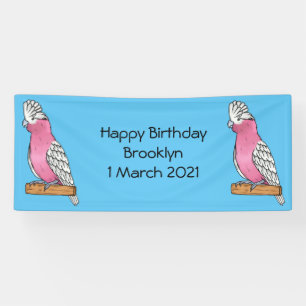 Galah bird cartoon illustration  banner