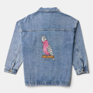 Galah bird cartoon illustration denim jacket