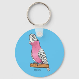Galah bird cartoon illustration keychain