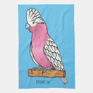 Galah bird cartoon illustration kitchen towel