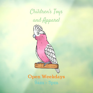 Galah bird cartoon illustration  window cling