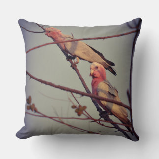 Galah birds in tree2 throw pillow