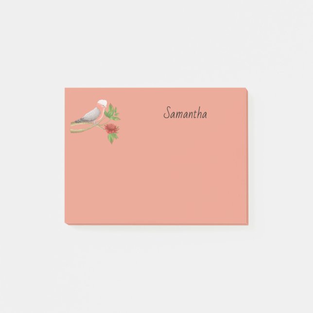 Galah Cockatoo Personalized 4x3   Post-it Notes (Front)