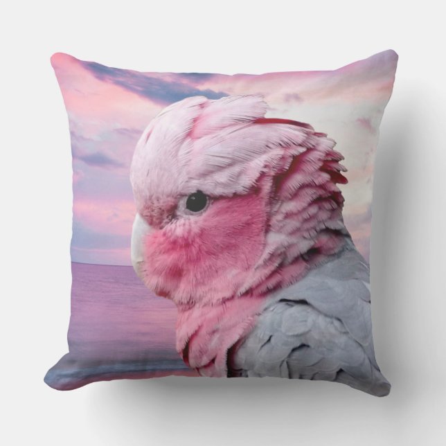 Galah Cockatoo Throw Pillow (Front)