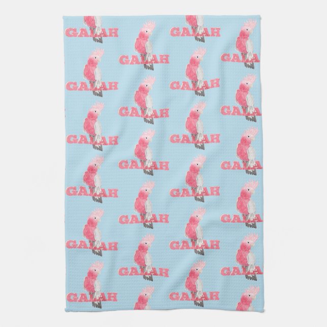 Galah Pink Cockatoo Kitchen Towel (Vertical)