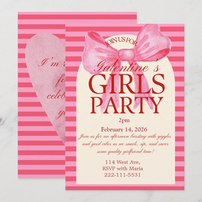 Galantines party Invitation (Devant / Derrière)