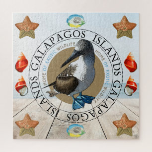 Galapagos Blue Footed Booby Seashells And Starfish Jigsaw Puzzle