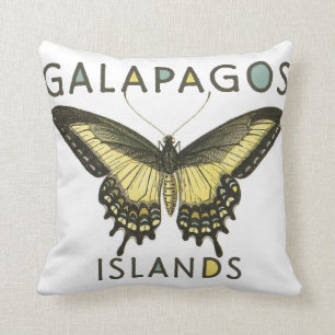 Galapagos Islands Butterfly Throw Pillow
