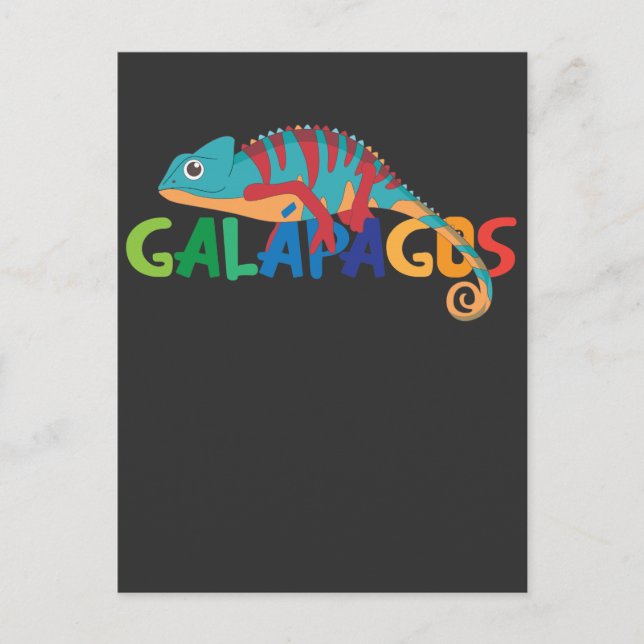 Galapagos Islands Ecuador Chameleon Exotic Animal Postcard (Front)