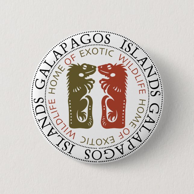 Galapagos Islands Iguanas 2 Inch Round Button (Front)