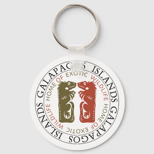Galapagos Islands Iguanas Souvenir Keychain (Front)