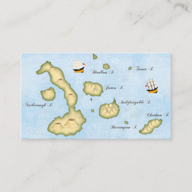 Galapagos Islands Map Personalized Calling Card (Front)