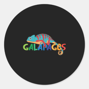 Galapagos Islands Summer Colourful Chameleon Exoti Classic Round Sticker