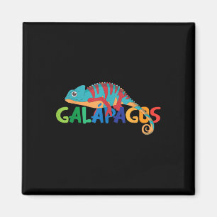 Galapagos Islands Summer Colourful Chameleon Exoti Magnet