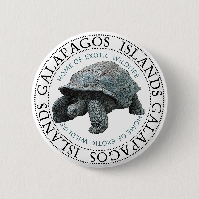 Galapagos Islands Tortoise 2 Inch Round Button (Front)