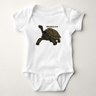Galapagos land tortoise illustration  baby bodysuit