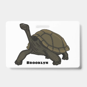 Galapagos land tortoise illustration badge