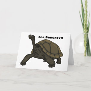 Galapagos land tortoise illustration card