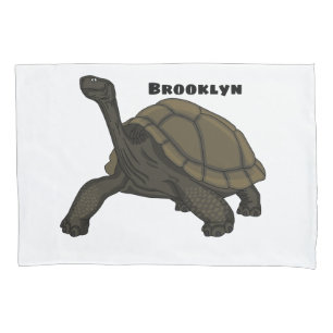 Galapagos land tortoise illustration pillowcase