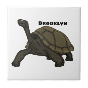 Galapagos land tortoise illustration tile