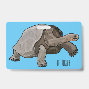 Galapagos tortoise cartoon illustration badge