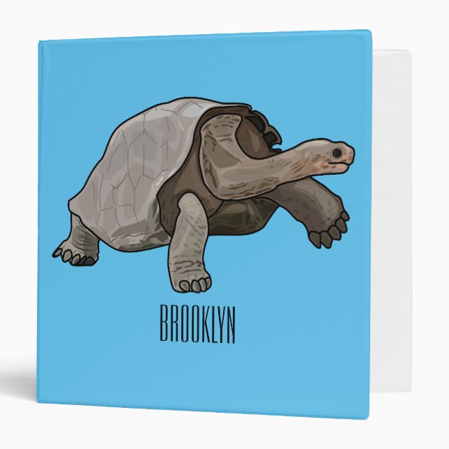 Galapagos tortoise cartoon illustration binder (Front/Inside)
