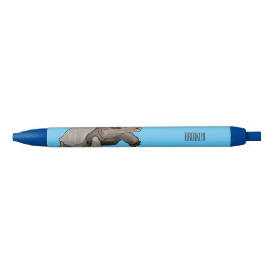 Galapagos tortoise cartoon illustration black ink pen