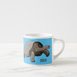 Galapagos tortoise cartoon illustration espresso cup