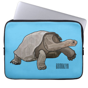 Galapagos tortoise cartoon illustration laptop sleeve