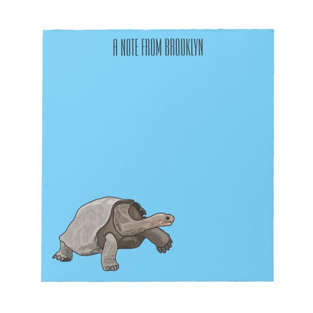Galapagos tortoise cartoon illustration notepad (Front)