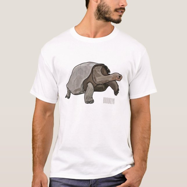 Galapagos tortoise cartoon illustration T-Shirt (Front)