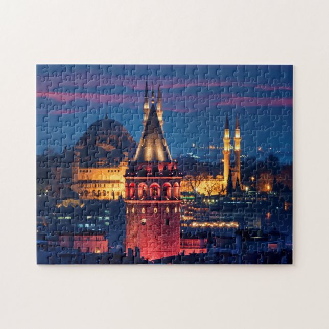 Galata Tower and Süleymaniye Mosque Jigsaw Puzzle (Horizontal)