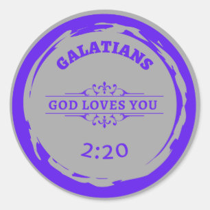 Galates "DIEU VOUS AIME" STICKER ROND CLASSIQUE